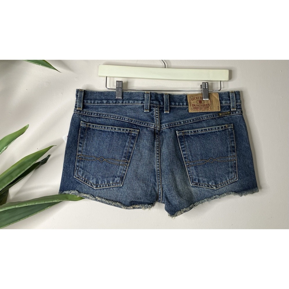 Vintage Y2K Lucky Brand Dungarees Denim Cut Off Shorts Size 12 USA Made New - Picture 5 of 8
